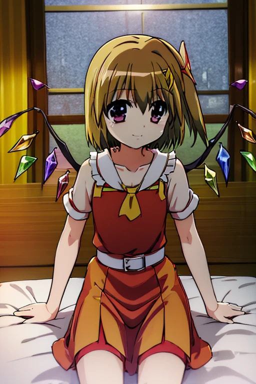 (((Flandre Hayate Yagami Costume)))、White ribbon、1girl