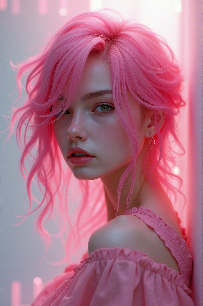 Pink hair man