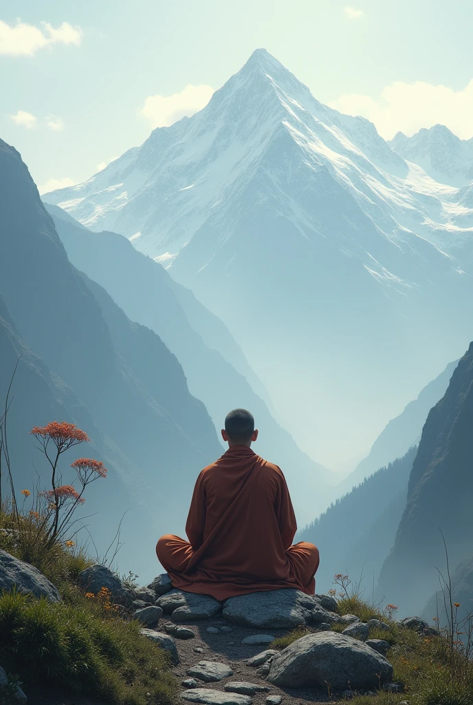 Buddha meditation in himalya