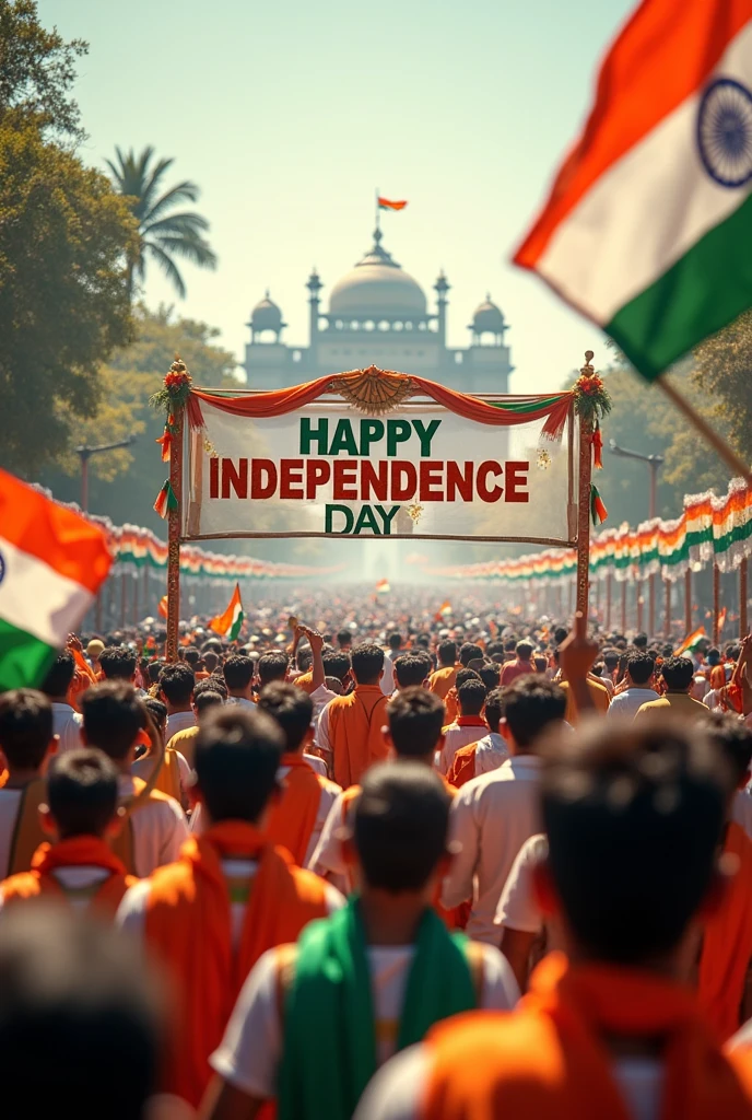 Independence day celebration of india with written happy independence day don't write in urdu