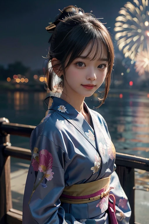 (1 slim schoolgirl,(flower pattern yukata,stylish OBI),feminine,flat chest,Side_low_ponytail_hair,Side_bangs,BREAK,night time,HAKATA,summer festival,fireworks,(looking at fireworks),(fun,happy:1.5),BREAK,8k,realistic photo style,Photorealism, photorealistic, hyperrealistic,highest picture quality, high res, best quality,cinematic, intricate details,Ultra Fine details, real light and shadow,tack sharp,shot from movie, professional color grading,sharp focus, film grain,high dynamic range, allure, highest detailed skin texture