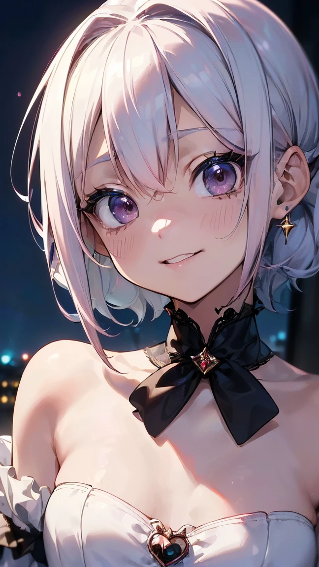 (4k quality:1.3),(Highest quality:1.3),(albino),(Whitening),(10 years old:1.3),rich,Upper Body,smile,Overflowing breasts,(jewelry),Captivate a man,(Con Cafe:1.5),(Celebrities:1.4),(thin:1.2),(Tight waist:1.4,(Night viewの良いホテル:1.1),(luxury:1.2),(Arisa Hanyu:1.5),(anorexia:1.4),(Night view:1.3),(Face close-up:1.2),Catchlight,(Child's face:1.6),(smile:1.1),(upon:1.5),(Pink Hair:1.6),(short hair),(Deep pink eyes:1.4),(2D cuteness:1.5),(Cute Makeup),Beautiful fingertips,Black lace collar,(young:1.1),(short stature:1.2),(black lace mask:1.3),(Small breasts:1.5),(Tsurupeta:1.3)