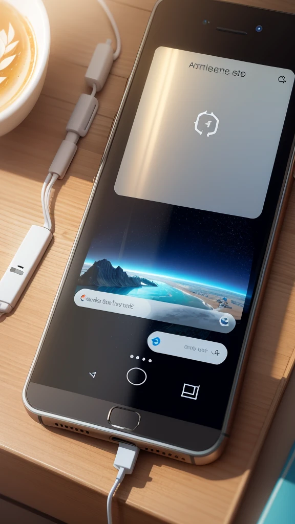 smartphone placed on charging