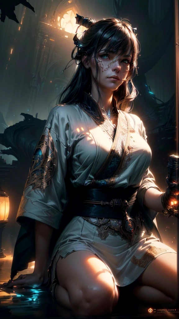 masterpiece, best quality, (extremely detailed CG unity 8k wallpaper), (best quality), (best illustration), (best shadow), absurdres, realistic lighting, (Abyss), beautiful detailed glow, art by PeterMohrBacher,