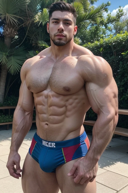 hombre con un cuerpo muscular de pie en un parque, muscle structure, very beautiful. big muscles, alto y muscular, muscular, massive muscles, exaggerated muscular physique, big muscles, big muscles, delgado pero muscular, hombres musculars, absurdly massive physique, huge muscles, extremadamente muscular, muscle structure perfecta, crushed, scratched, bodybuilder, Very muscular