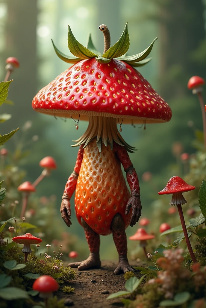 
mushroom made from strawberry