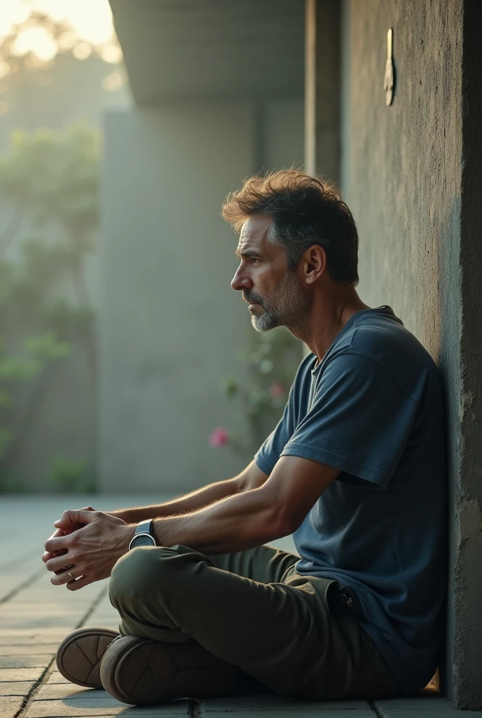 The same man sitting somewhere quietly 