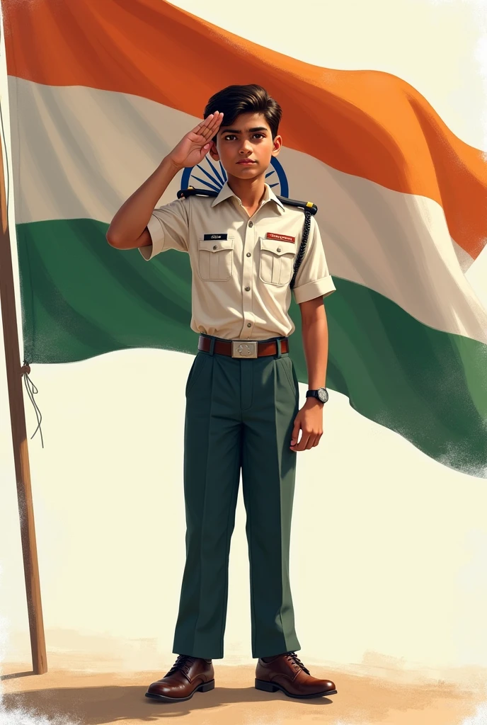 Boy 15year old saluting flag name rishabh