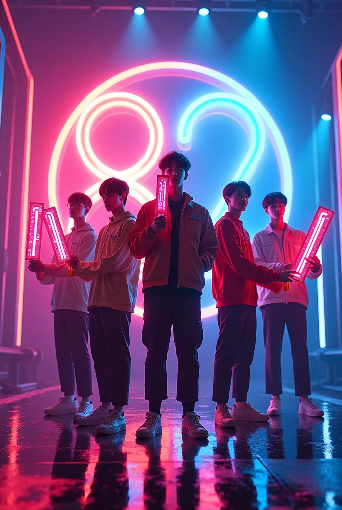 (Lightstick boygroup 82MAJOR, number 8 number 2 letter M, circle