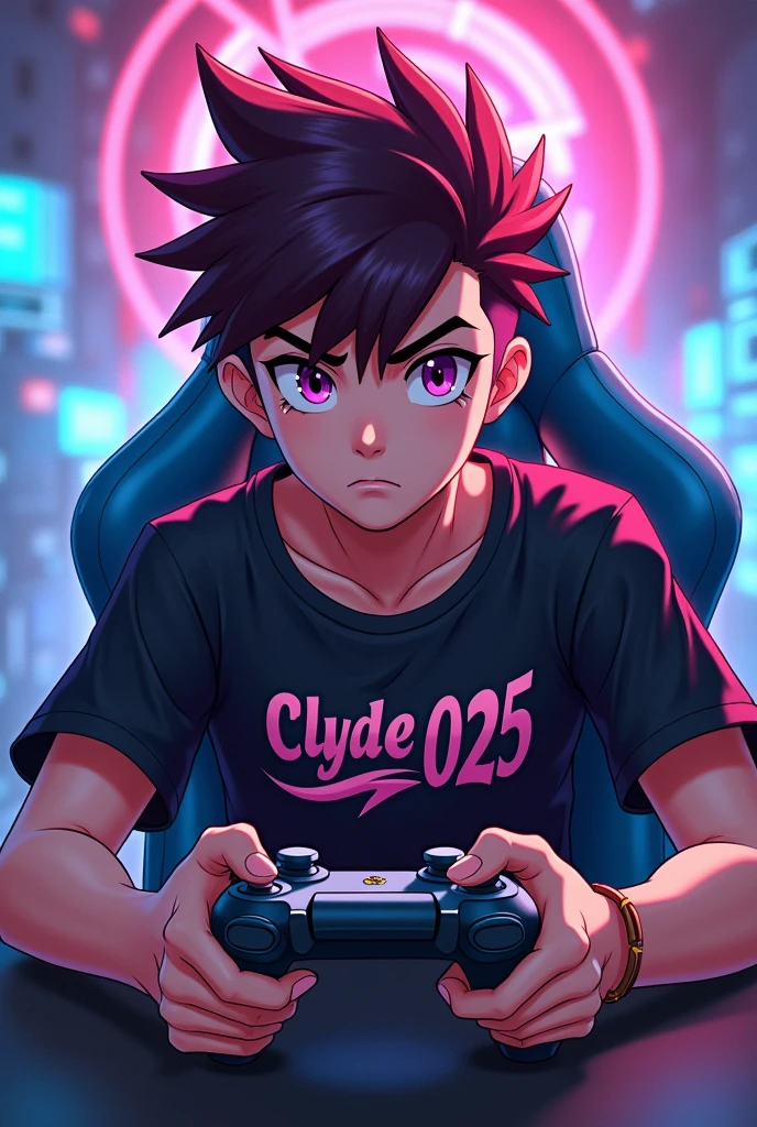 Cool Anime boy game player with shirt name Clyde025 with the of MLBB