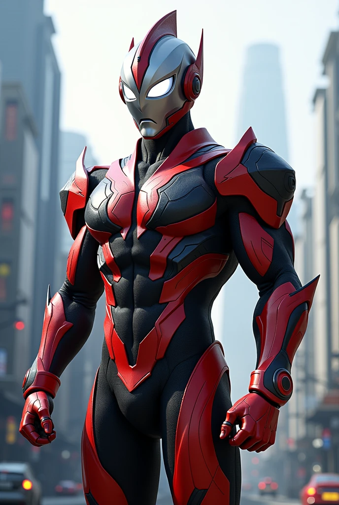 An Ultraman named Ultraman Brindy, characterized by red and black colors.