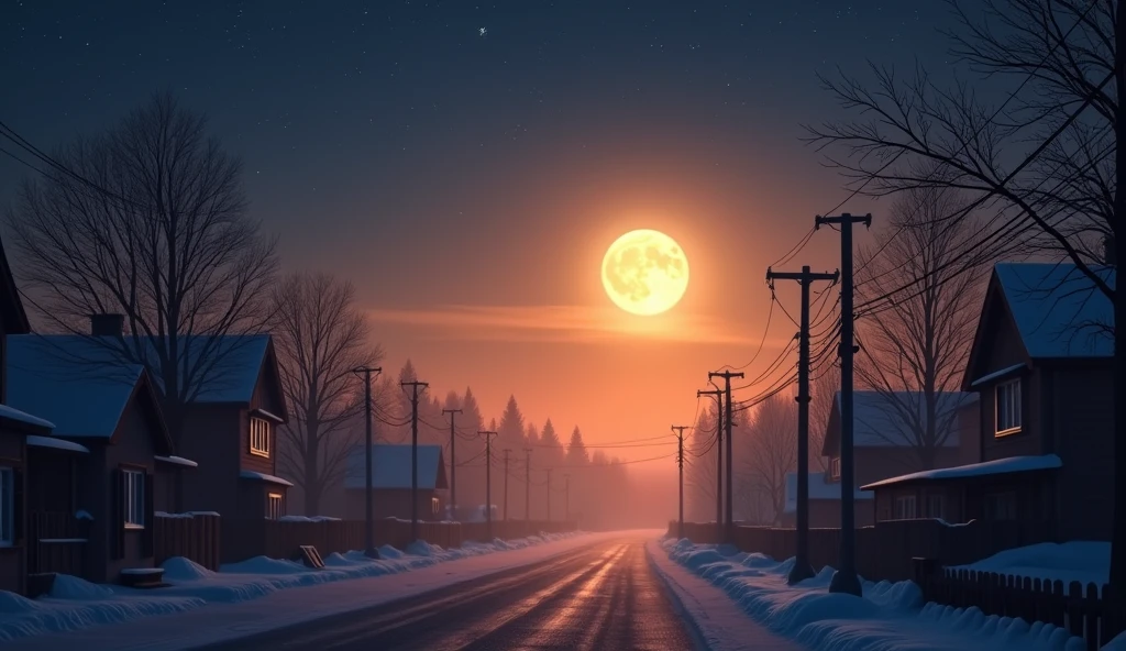 Morning Glow,Starry Sky,moon,dawn,Streetscape