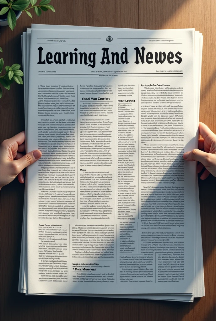 create a newspaper image and write full article and then highlight the ( learning) words on this newspaper which was realistic and good looking