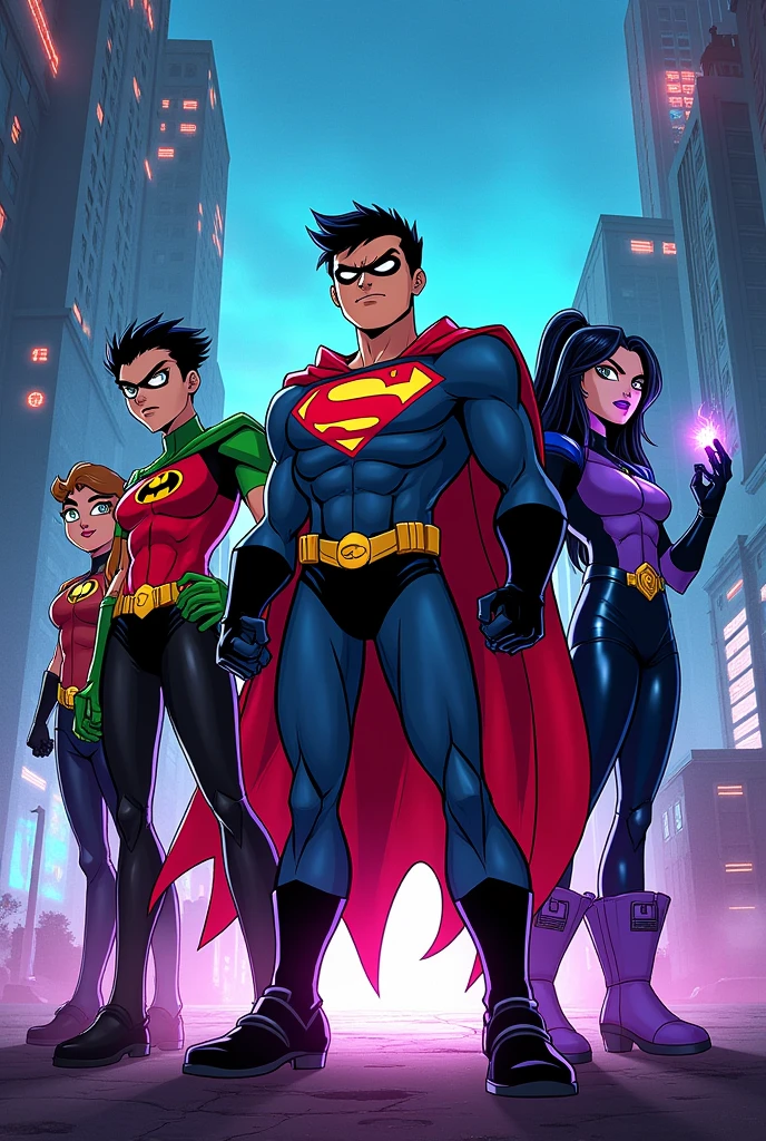 Picture of characters in Teen Titans or written on it Abtal Titans  