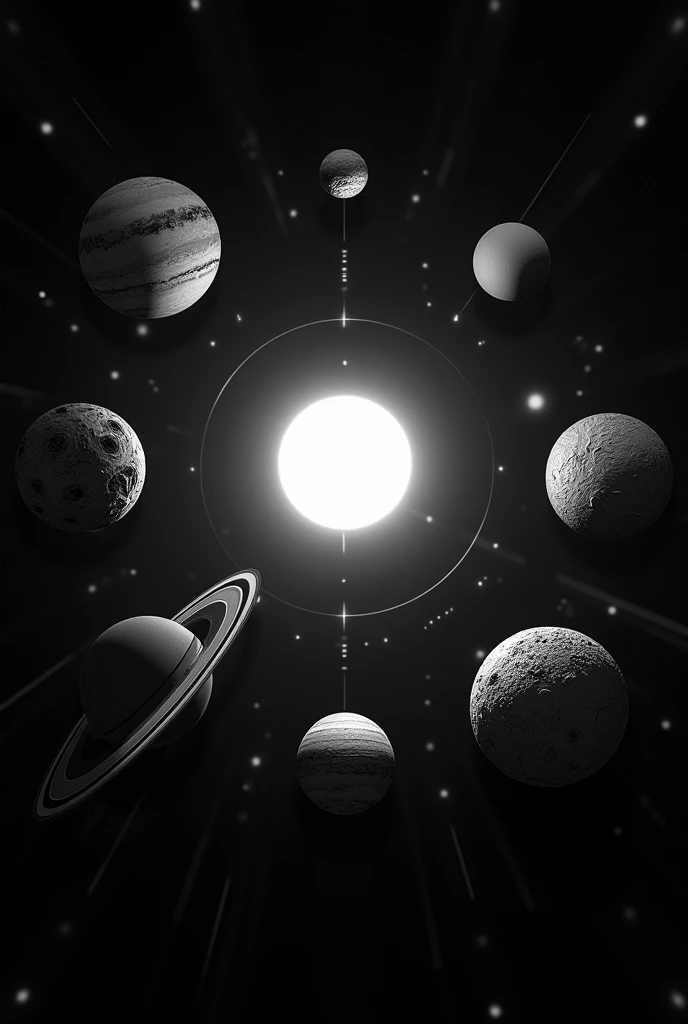 Make accurate white and black solar system portrait