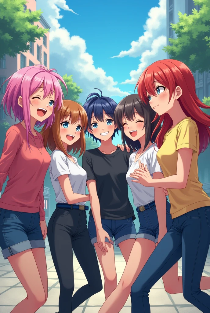 A group of friends anime