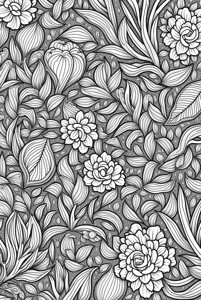 Commercial coloring book pages for adults black and white high details