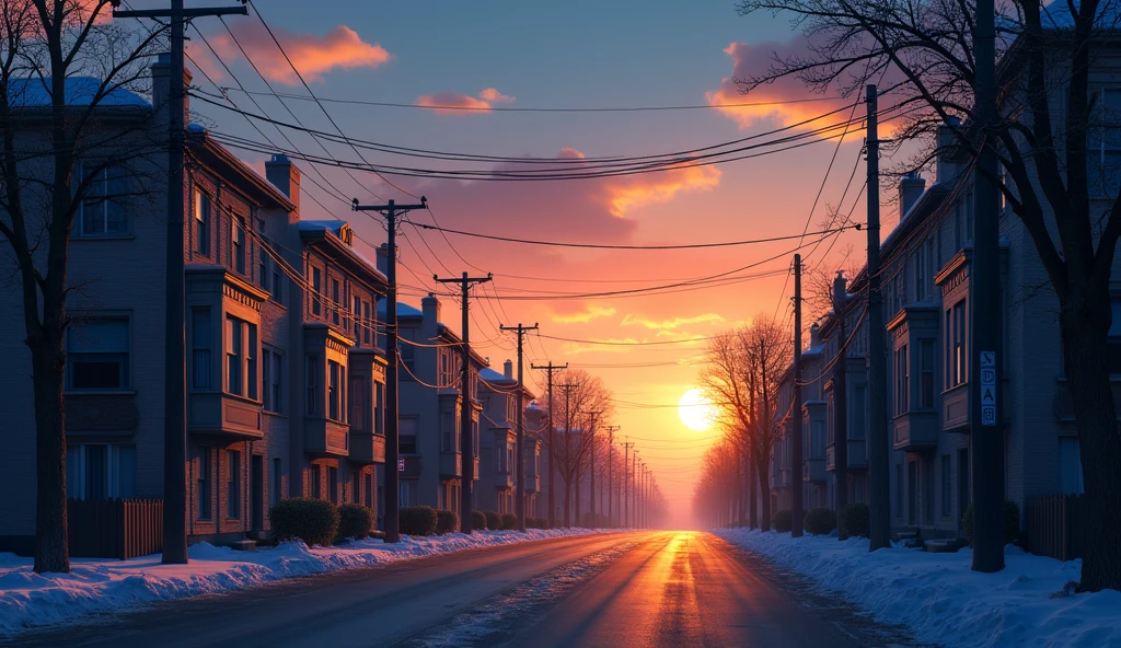 Morning Glow,summer,Starry Sky,moon,dawn,Streetscape,City,apartment,Residential Street