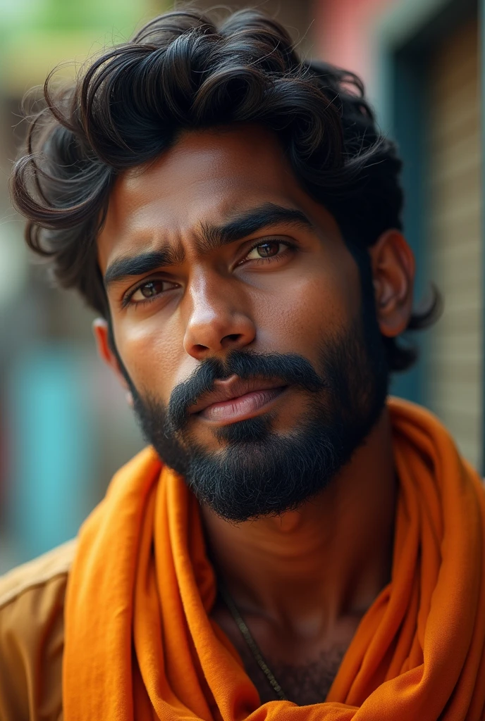 south Indian handsome 20 year old man with beard