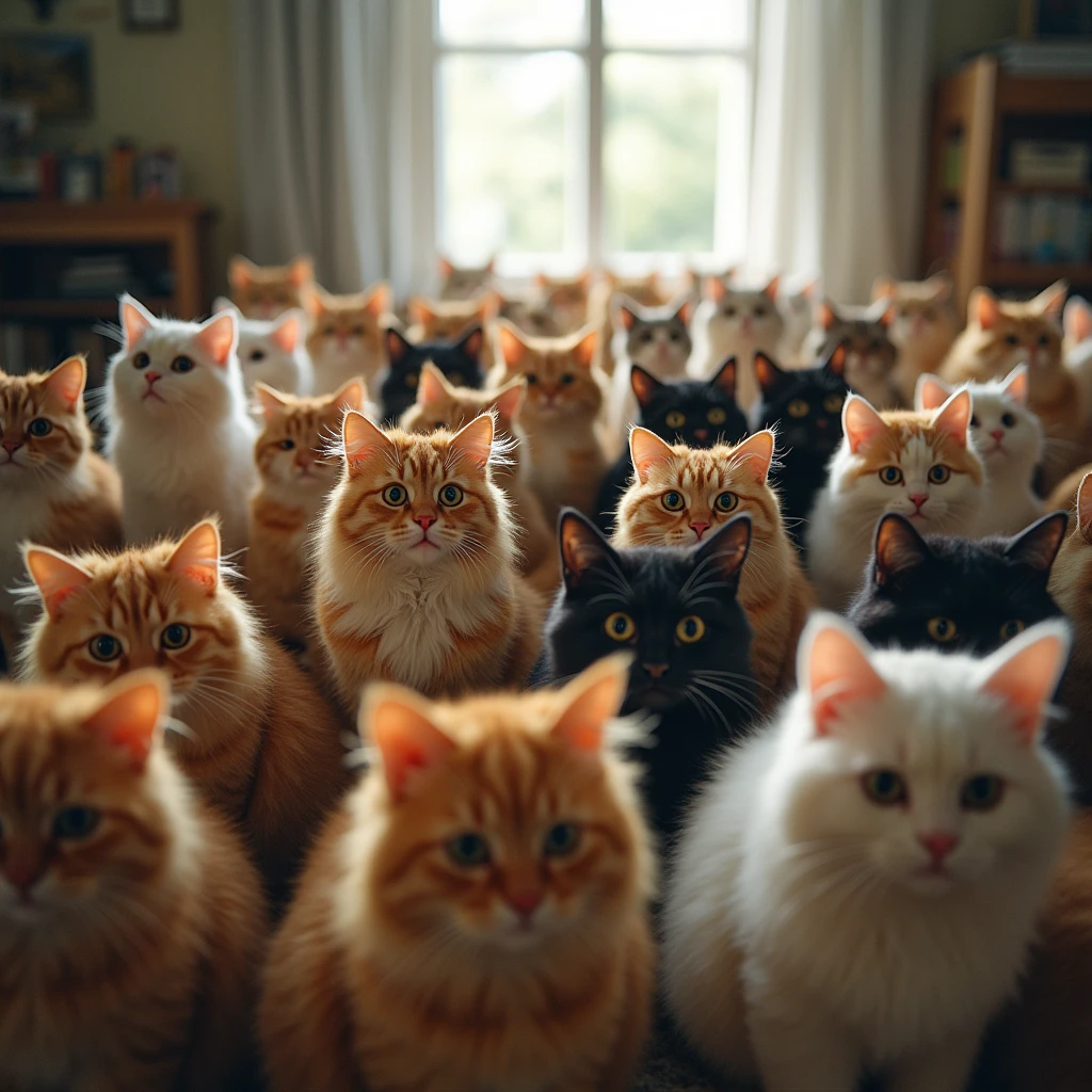 too many cats, Infinity Cat, wide shot, 
