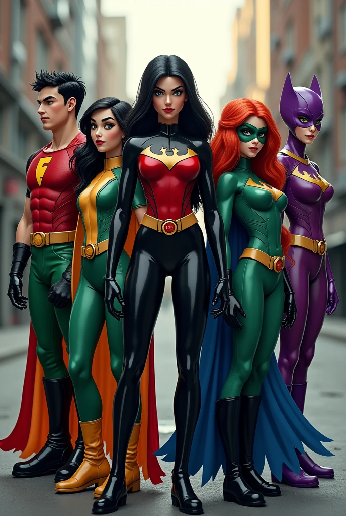 A real photo of the Teen Titans with 'abtal titans' written on it. 