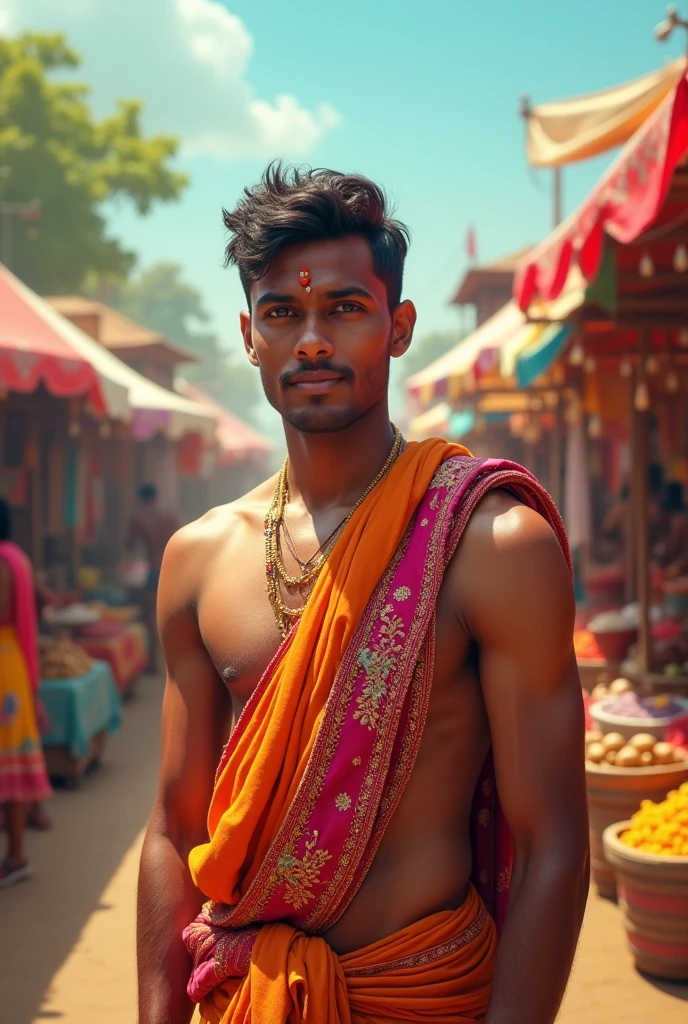 South Indian fair 20-year-old very realistic man 