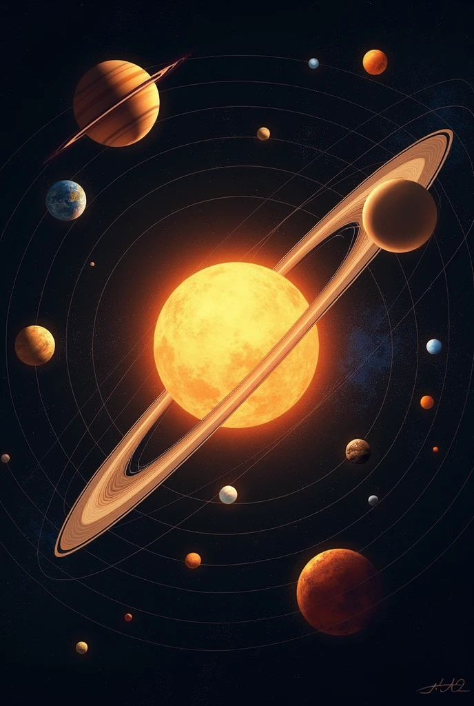 Make accurate drawing of solar system with only nine planets