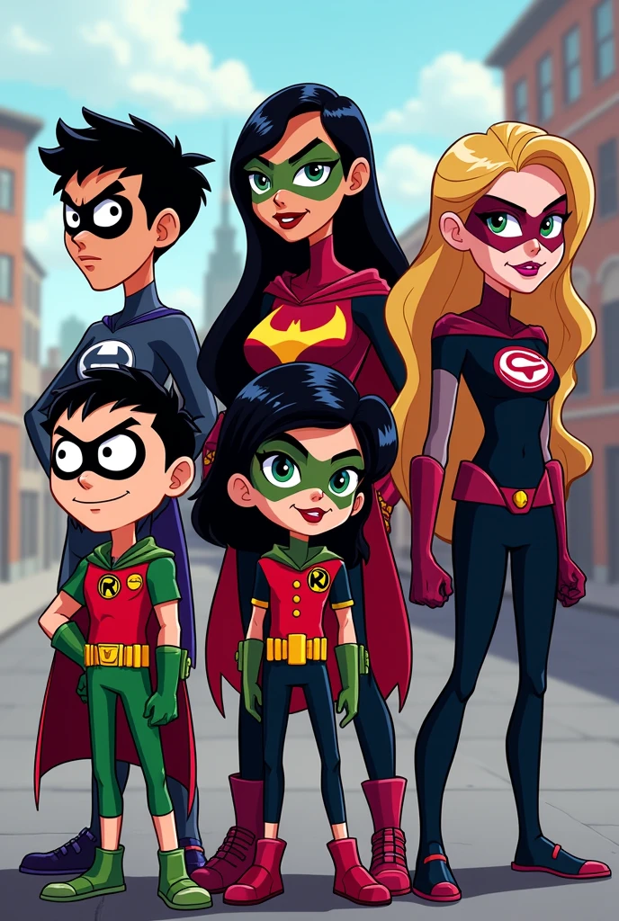 A cartoon image of the Teen Titans, but slightly realistic, with the words 'abtal titans' written on it.