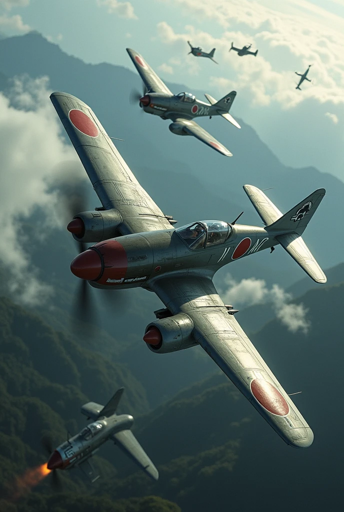 Photos of Zero fighters in battle in Okinawa