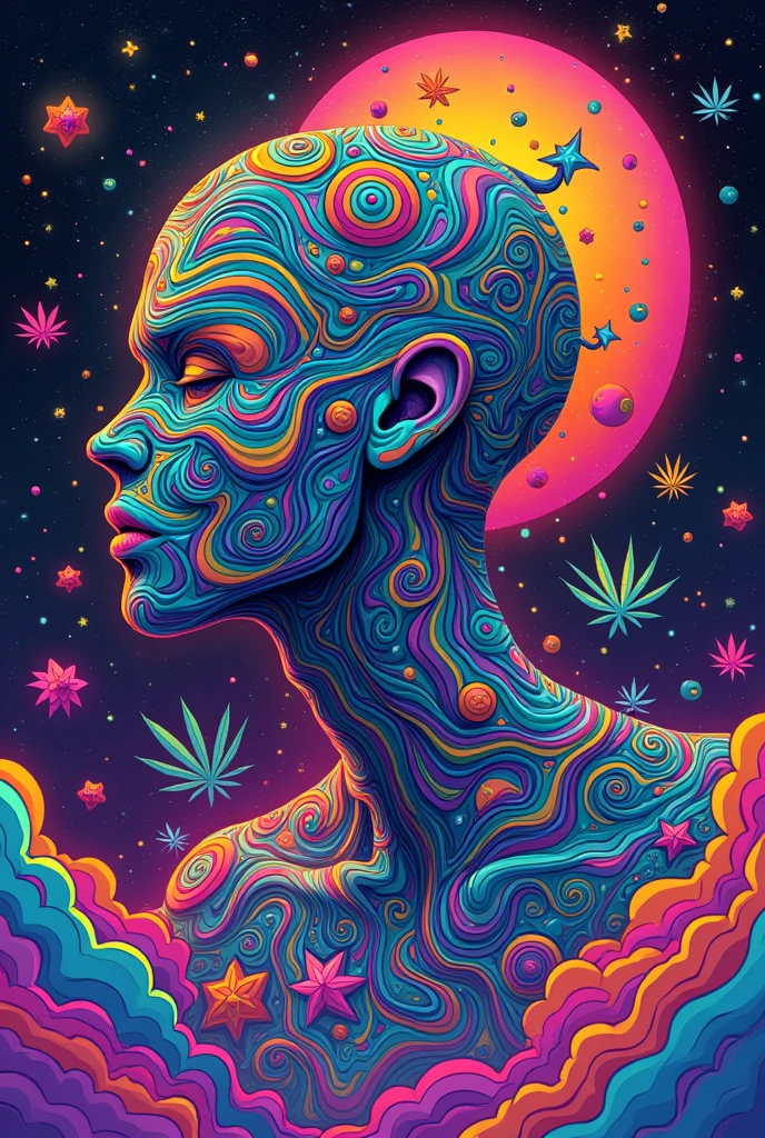 mexican cannabis style, 420 artwork, retro psychedelic weed illustration, liquid, psychedelic artwork, in illustration style digital, extremely high quality artwork, estilo de arte impressionante, arte do Adobe Illustrator, visionary art style, psychedelic acid trip, estilo de arte vetorial, Psychedelic style nano-infused Vibrant colors, swirling patterns, abstract forms, surreal, trippy fluid