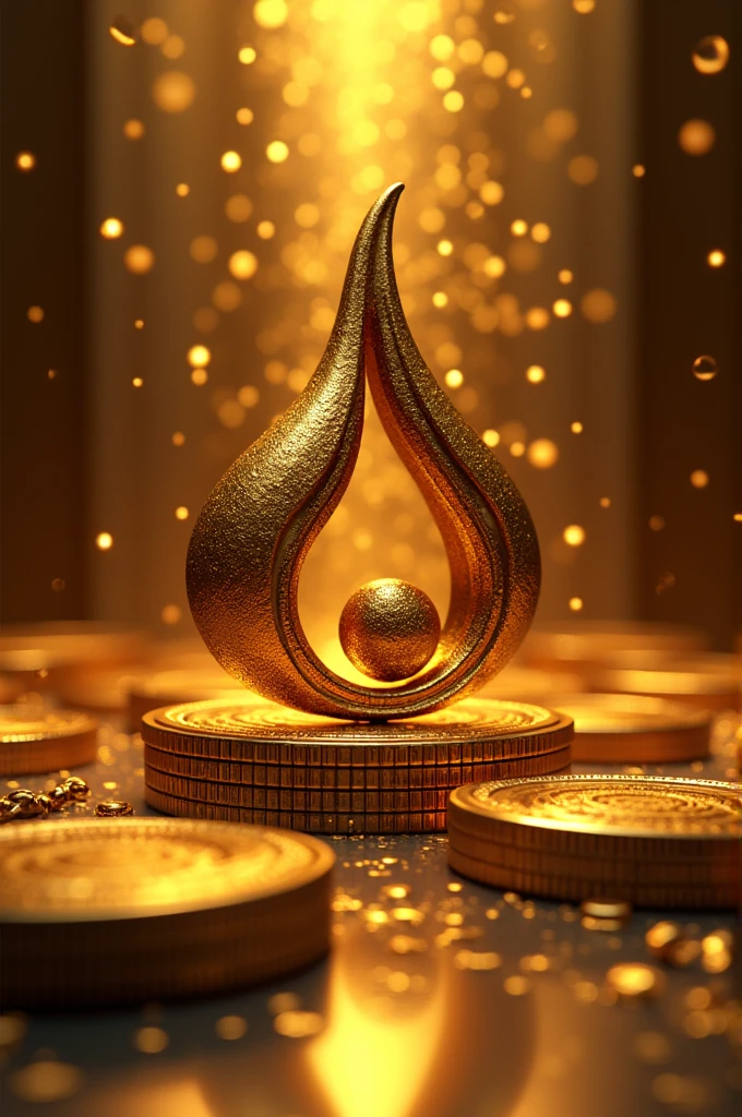 Create a 3D HD image with the following description, the full name of the company AuroZen, and that the image relates wealth and many profits.