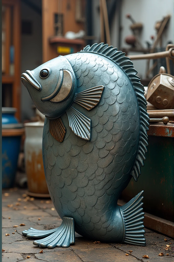 metal trash can, fish-shaped, big fit ass, Recyclable, fishing items