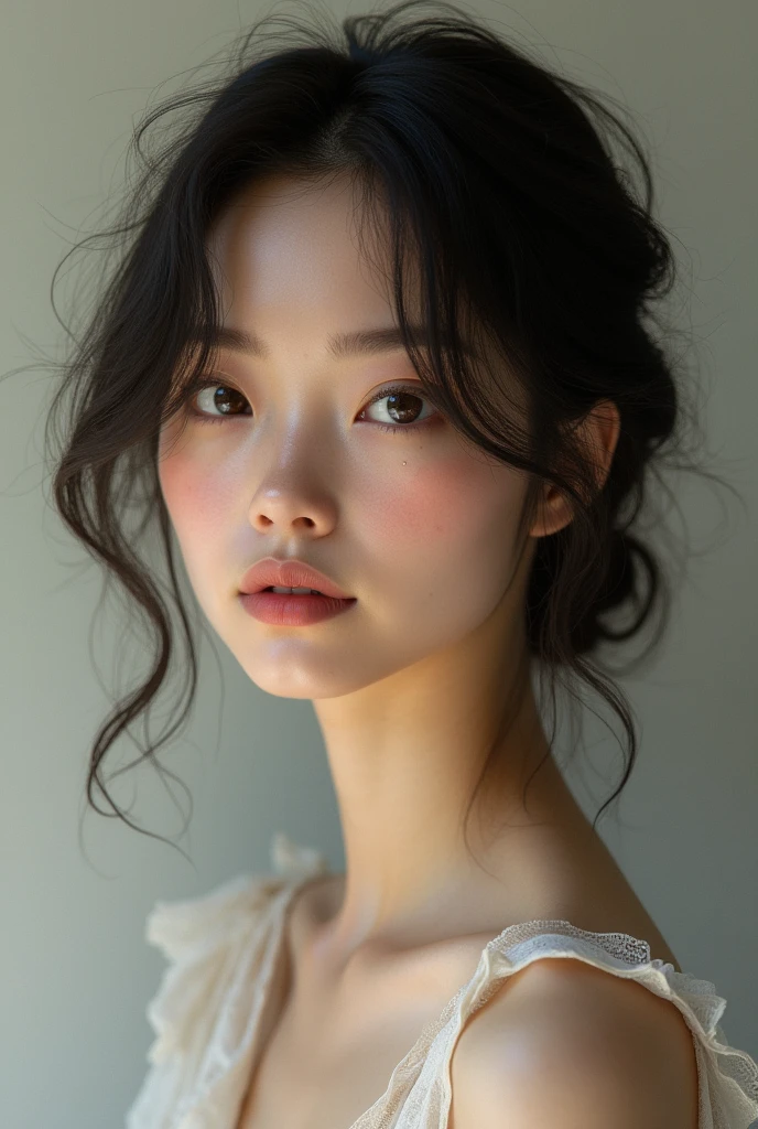 Slender girl 21 years old, Beautiful girl. Curly hair, white skin
