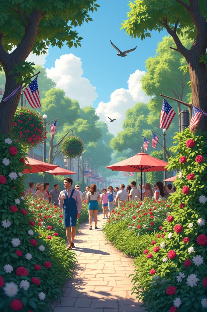 independence day with plants