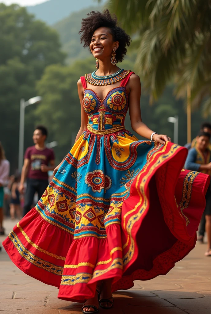 Bumba meu boi themed dress from Maranhão
