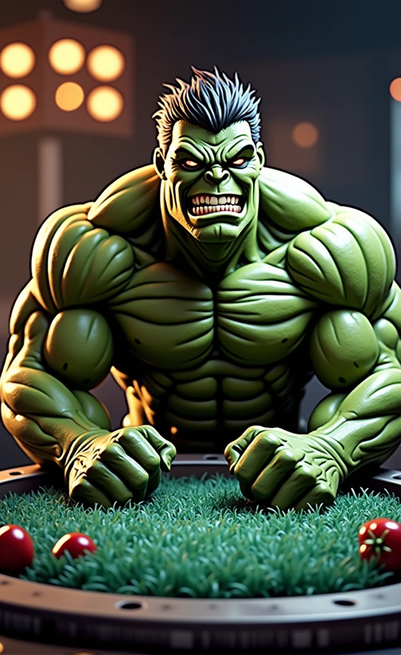 Hulk, photorealistic, RAW photo, highly detailed, colorful, contrast sharped