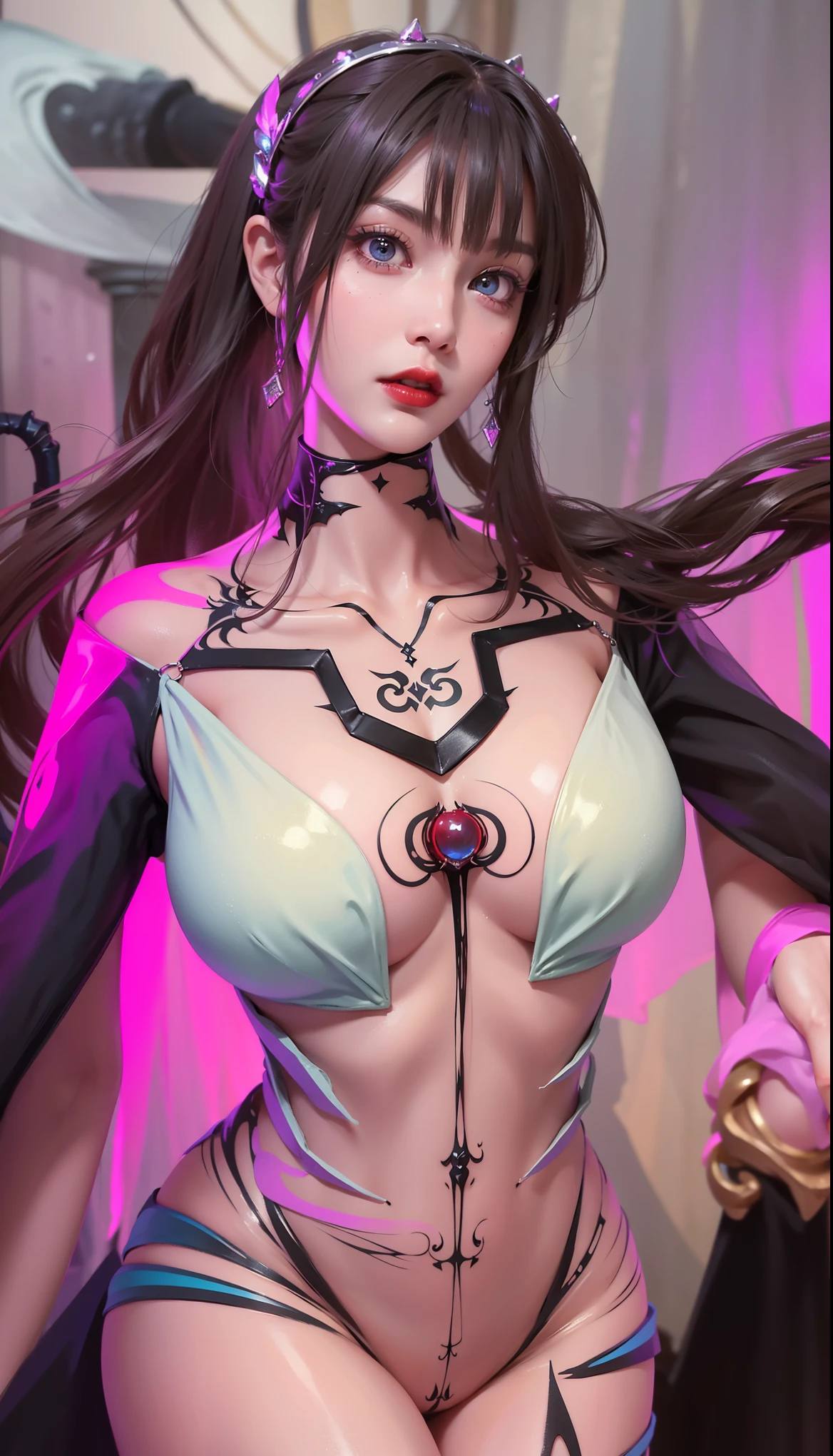 Detailed image quality,Witch Pandora,wing, Succubus Theme,堕落Angel,Excellent,scary,Secret Terror,Tentacles,With eyes,Uncanny Valley Effect,Beast Blood Moon,skeleton,vampire,Hellfire,Dark Queen,Angel,magician magic witch,Angel,Eyes are blue(Pupils as deep as the starry sky),Gorgeous tattoo designs all over the body,Surreal photos(8K picture quality,Rich in details),Dark eyeshadow,Sexy thick lips(Red lipstick),Tattoo designs on body,Dark Queen,Wear luxurious gold jewelry,Sparkling diamond gemstone,