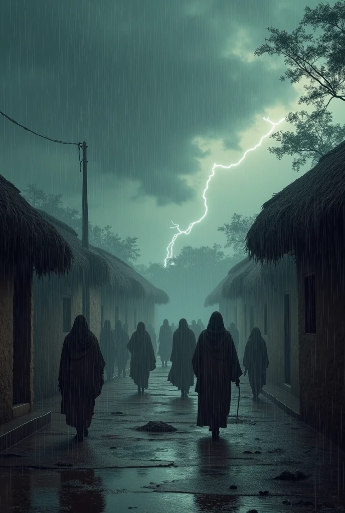 cloudy weather rain very heavy in African ancient civilization