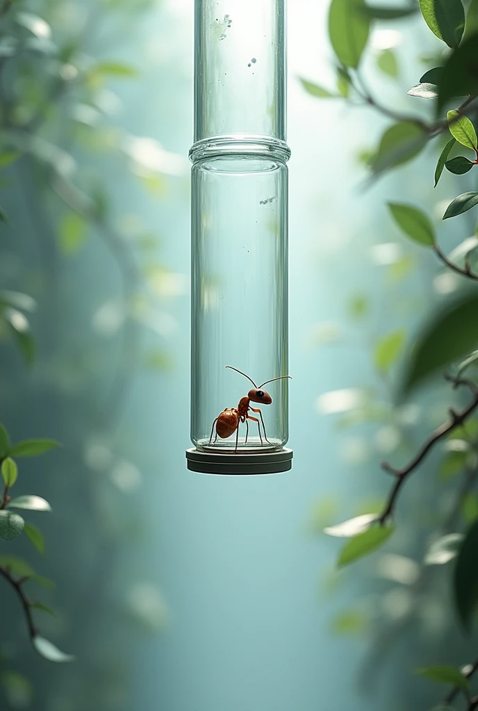 Ant elevator in transparent compression air tube