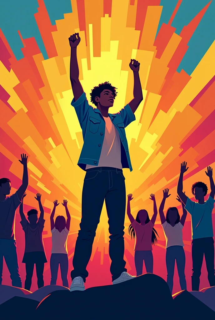 Design a poster, with a creative title about human rights, creative and colorful