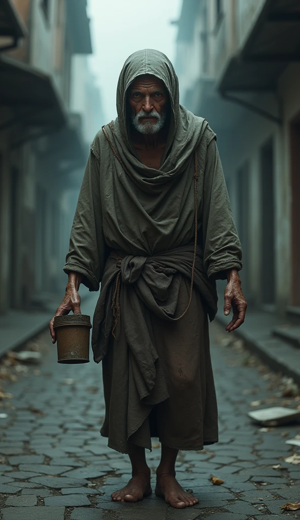 A sorrowful beggar