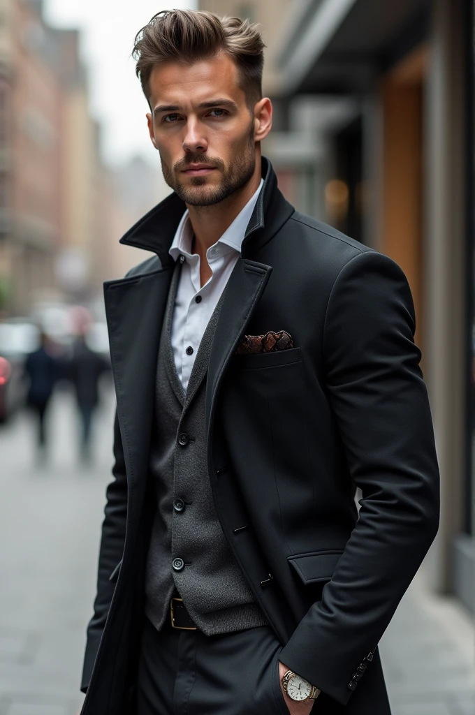 Short coat young handsome man