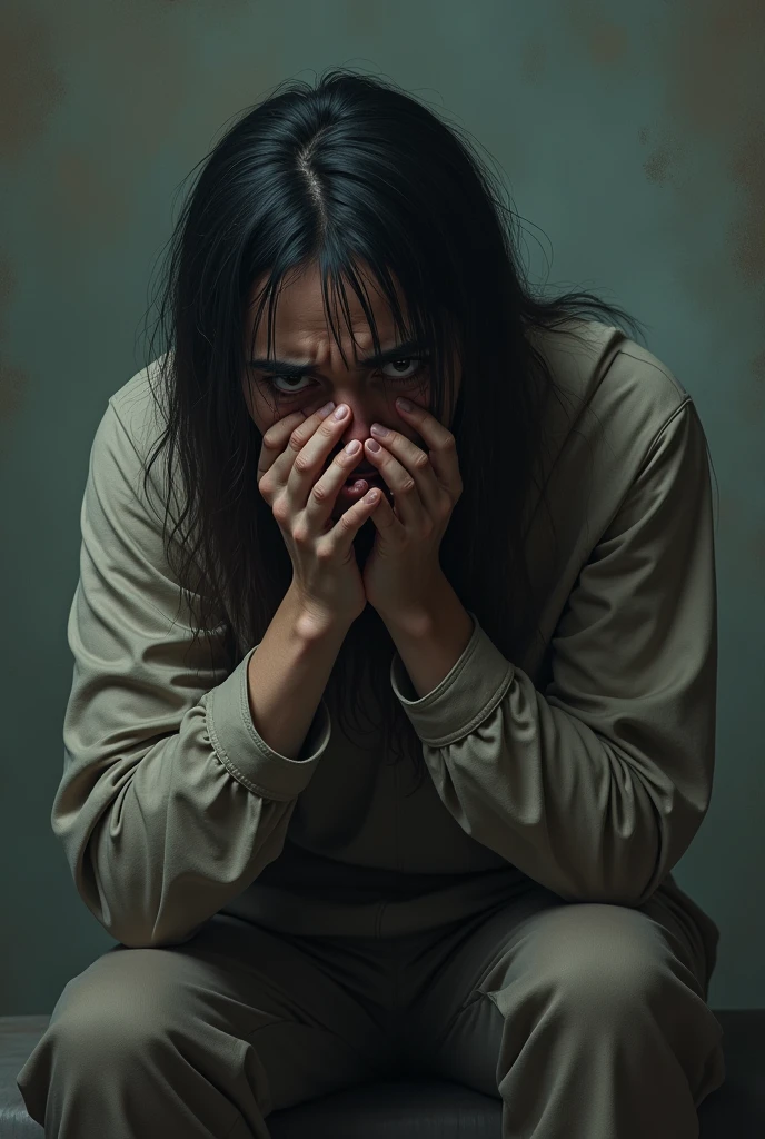 A stressed and sad person