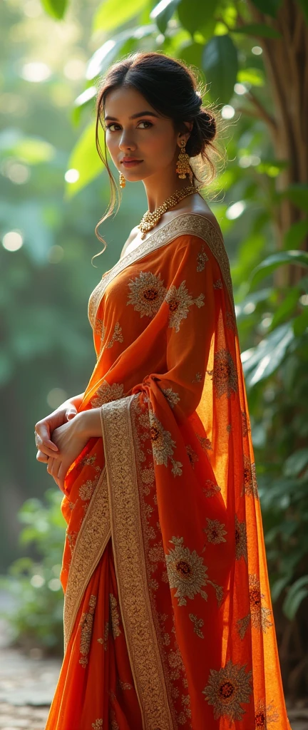 Most beautiful lady wearing beautiful saree