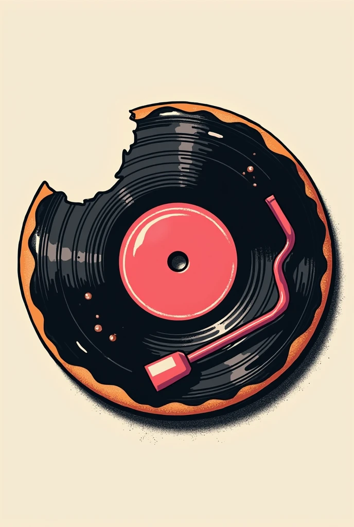 DONUTS RECORDS DonutsShop Shoplogo street cool tattootaste I want it to have a stronger record feel I want it to be a little simpler A mix of donut and record, half and half, might be good