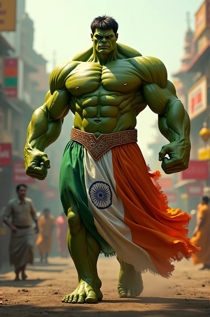 Hulk in indian flag dress