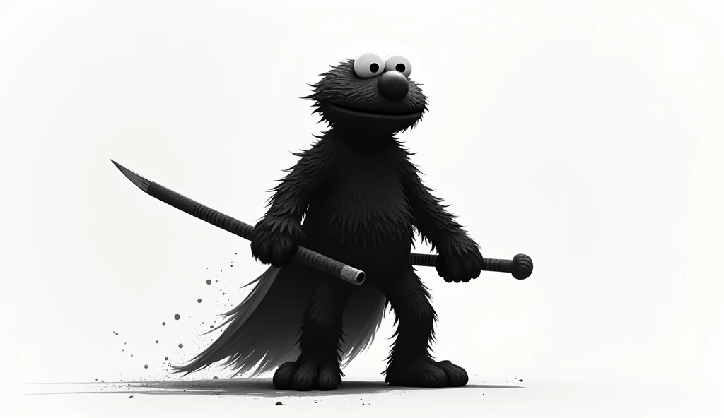 minimalist black and white warrior elmo