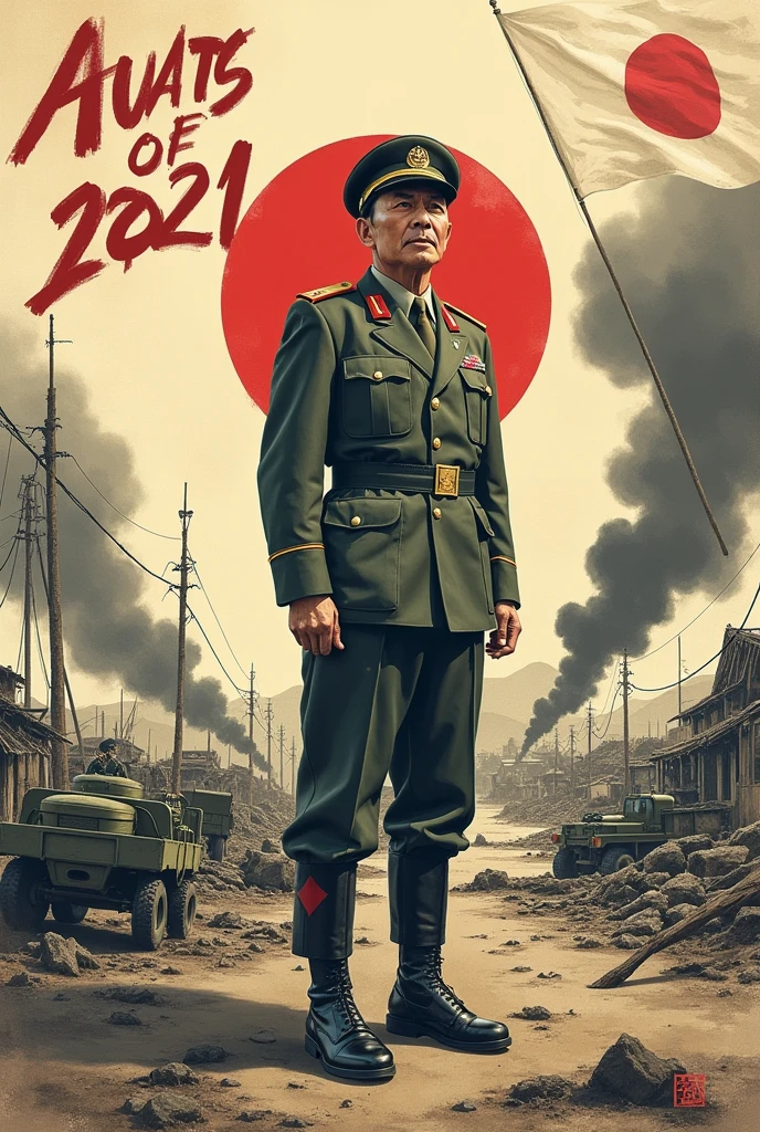 Japanese occupation in the Philippines WW2 poster drawing style