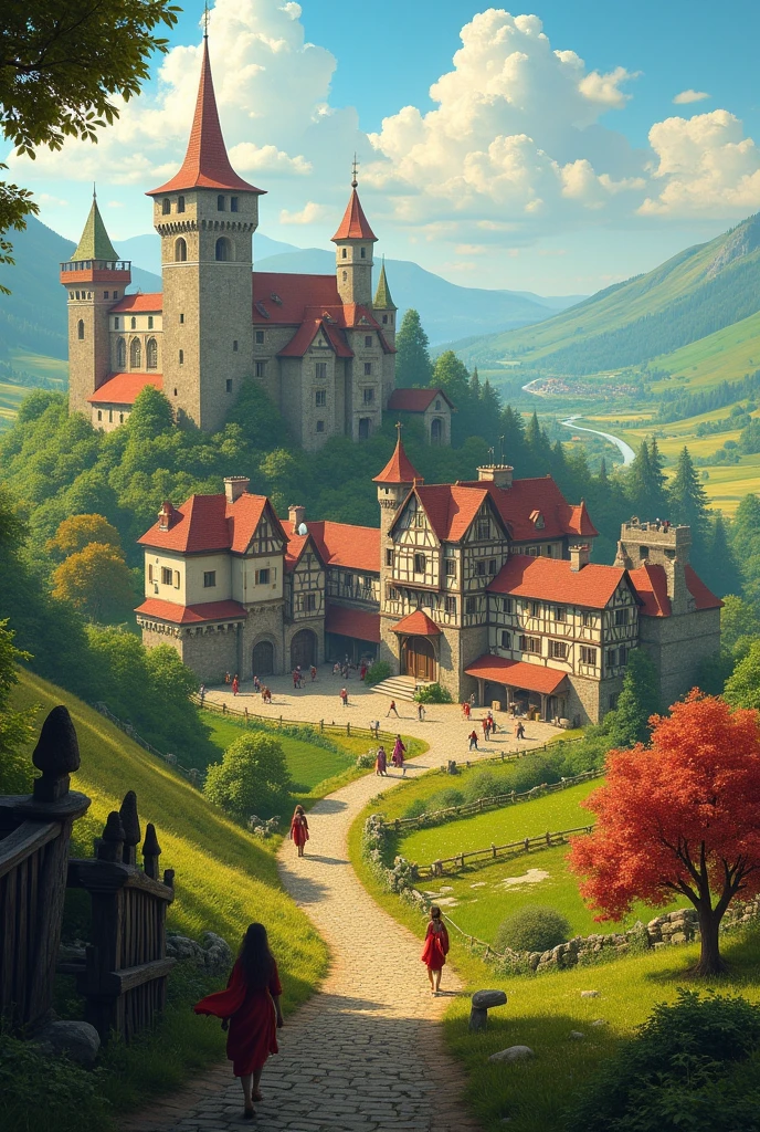 (photorealism:1.2), The land and the citizens in the medieval era are happy and the bad ones leave.