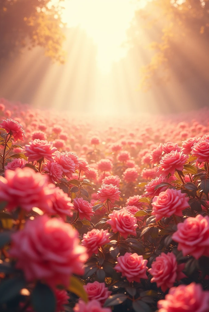 Sunlight falls from the sky,Sea of Roses